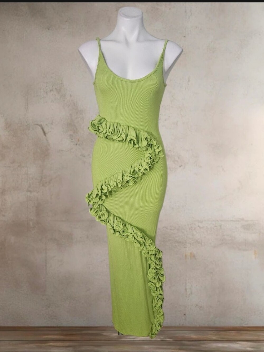 Love Highlight Green Maxi Bodycon Dress Smll